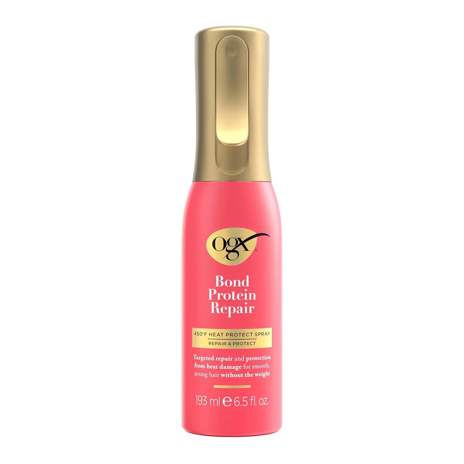 OGX Bond Protein Repair 450 degree heat protect spray bottle front view