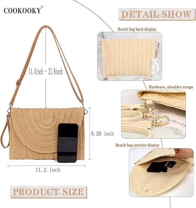 COOKOOKY Straw Clutch Handbag