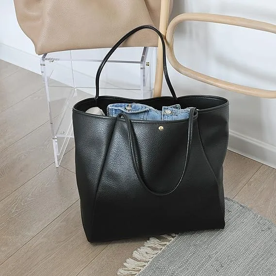 HOXIS Oversize PU Leather Weekender Tote