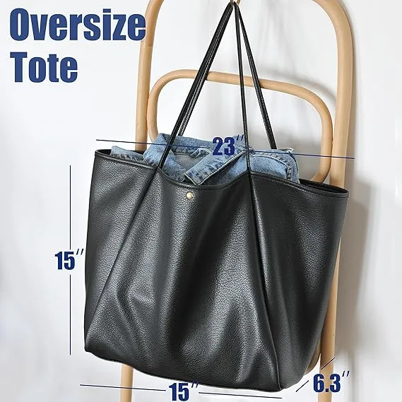 HOXIS Oversize PU Leather Weekender Tote