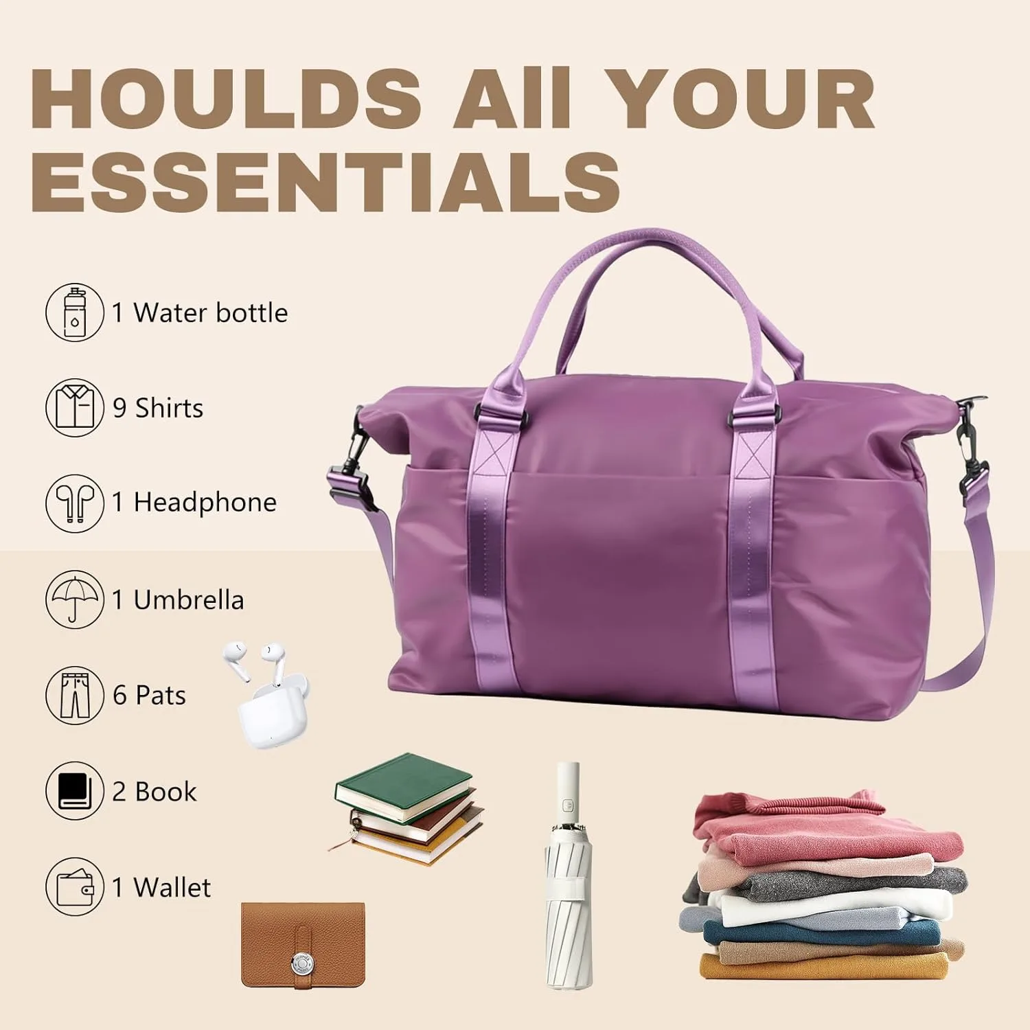 EPIMA Weekender Duffel Bag for Women