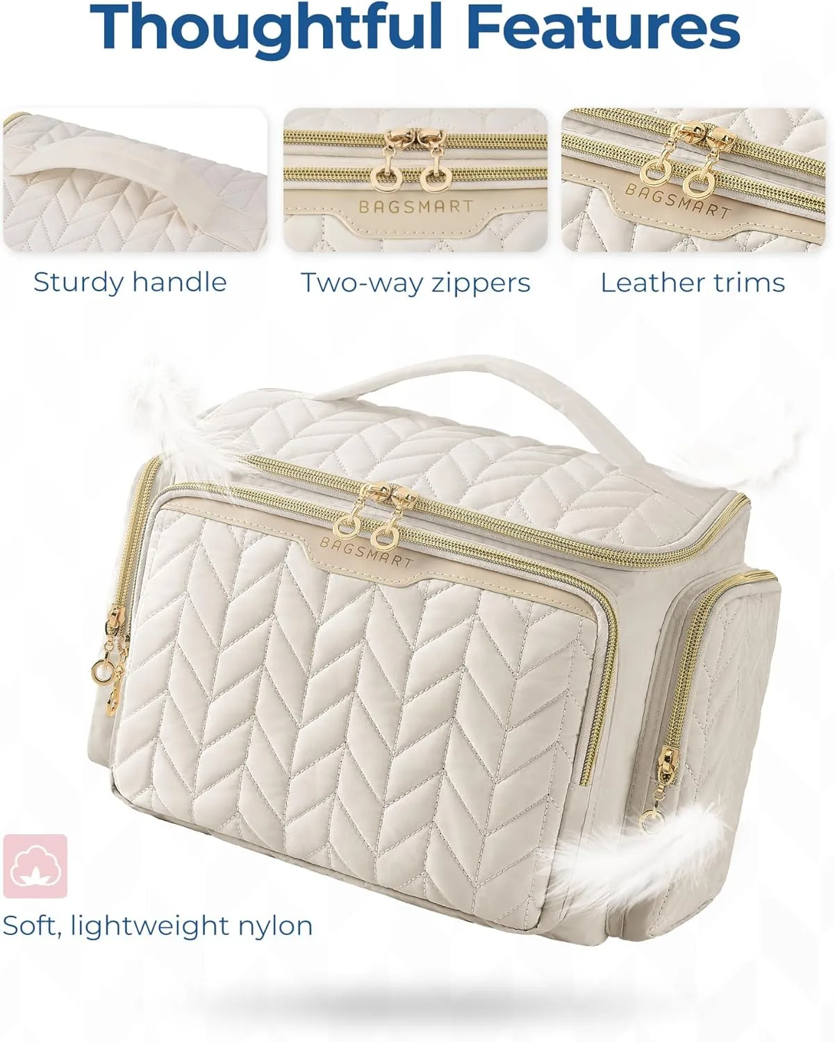 BAGSMART Large Wide-Open Travel Toiletry Bag