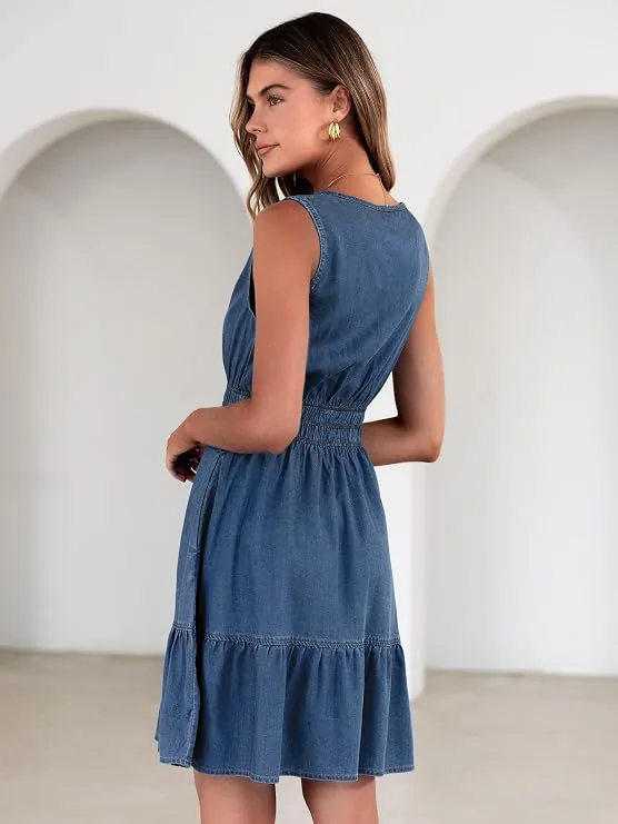BerryGo Women's Sleeveless Denim Dress