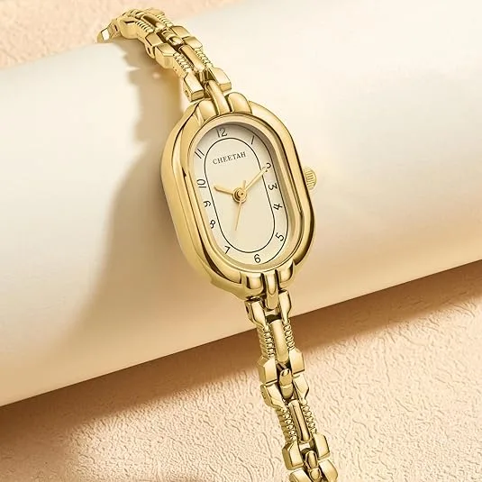 CHEETAH Women's Gold Dainty Bangle Watch Small Bracelet Easy Read Dial