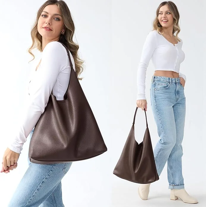 Hobo Bags for Women Soft Vegan Leather Slouchy Tote Purses