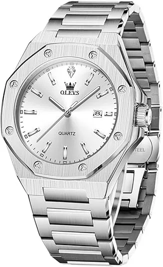OLEVS Octagonal Luxury Steel Watch
