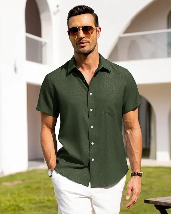 Alimens & Gentle Mens Short Sleeve Button Down
