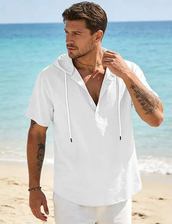 LINENNMAIN Men's Cotton Linen Hoodie