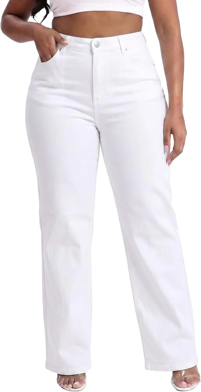 Gocolloa Plus Size Straight Leg Jeans