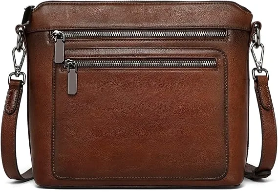 COOLCY Genuine Leather Crossbody Bags for Women Purses and Handbags