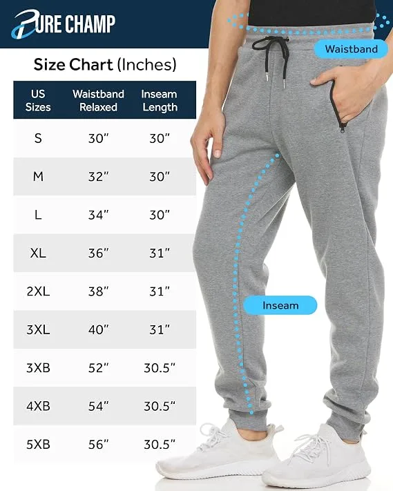 PURE CHAMP Mens Sweatpants 3 Pack