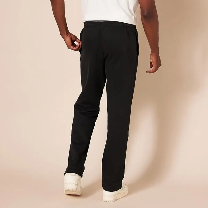 Amazon Essentials Men's Relaxed Straight Leg Fleece Open Bottom