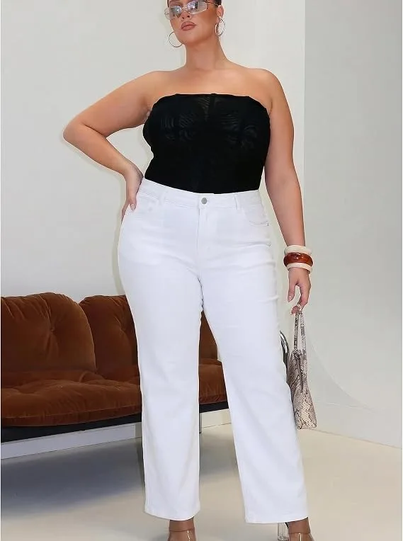 Gocolloa Plus Size Straight Leg Jeans