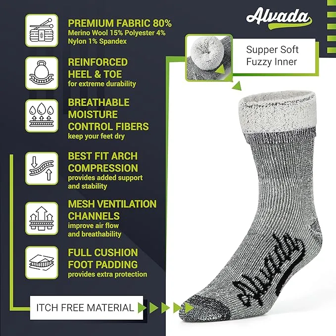 Alvada Merino Wool Crew Socks
