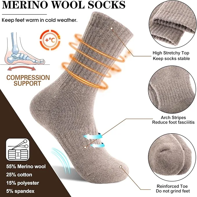 MOGGEI Warm Winter Crew Socks