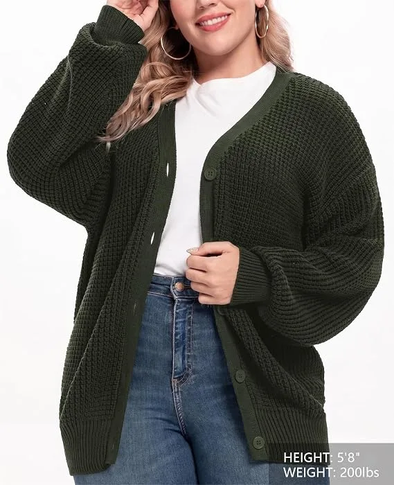 QUALFORT Oversized Cotton Cardigan