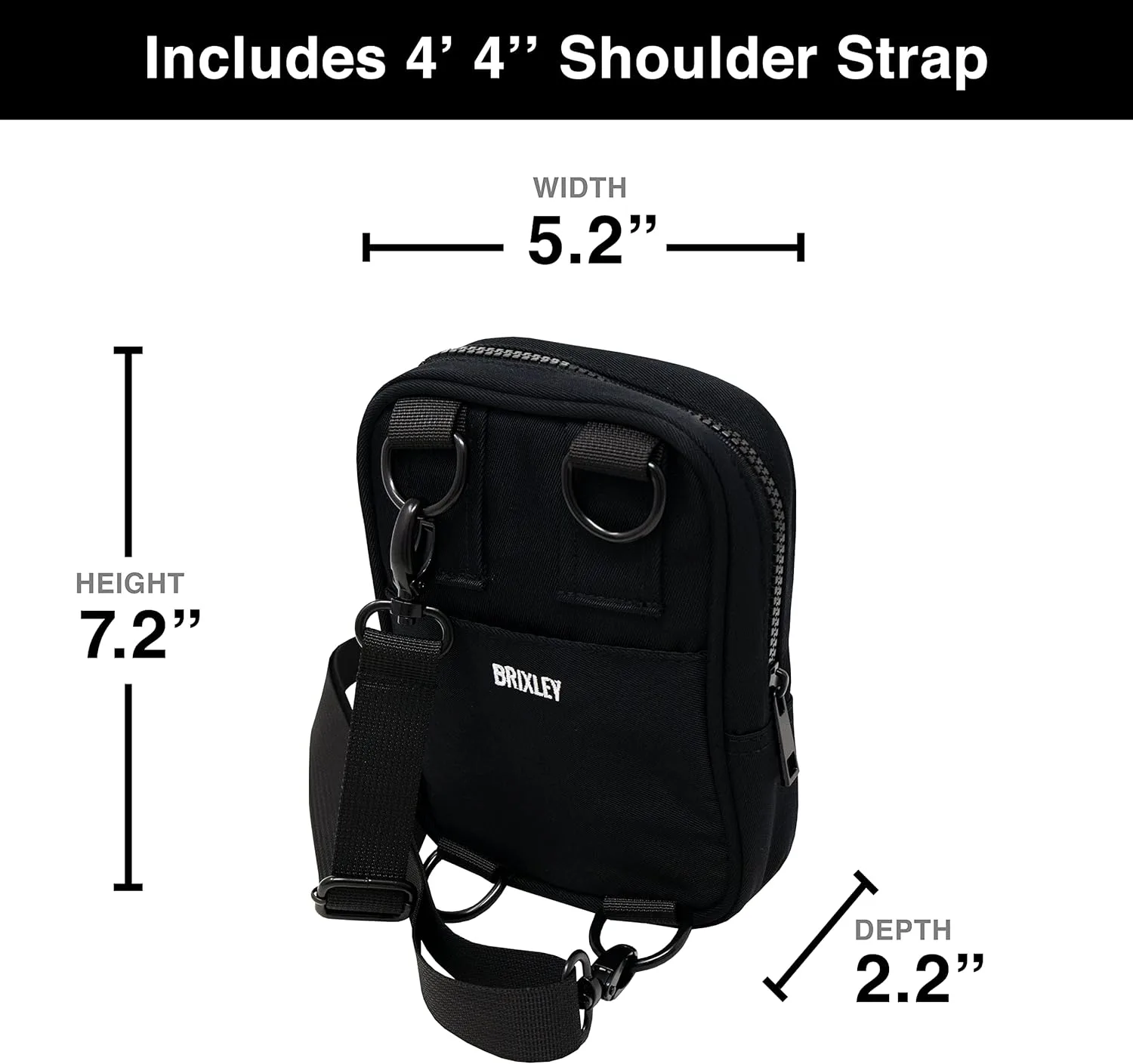 Brixley Crossbody Sling Bag – Travel Purse for Women, 9 Pocket Sling Pack