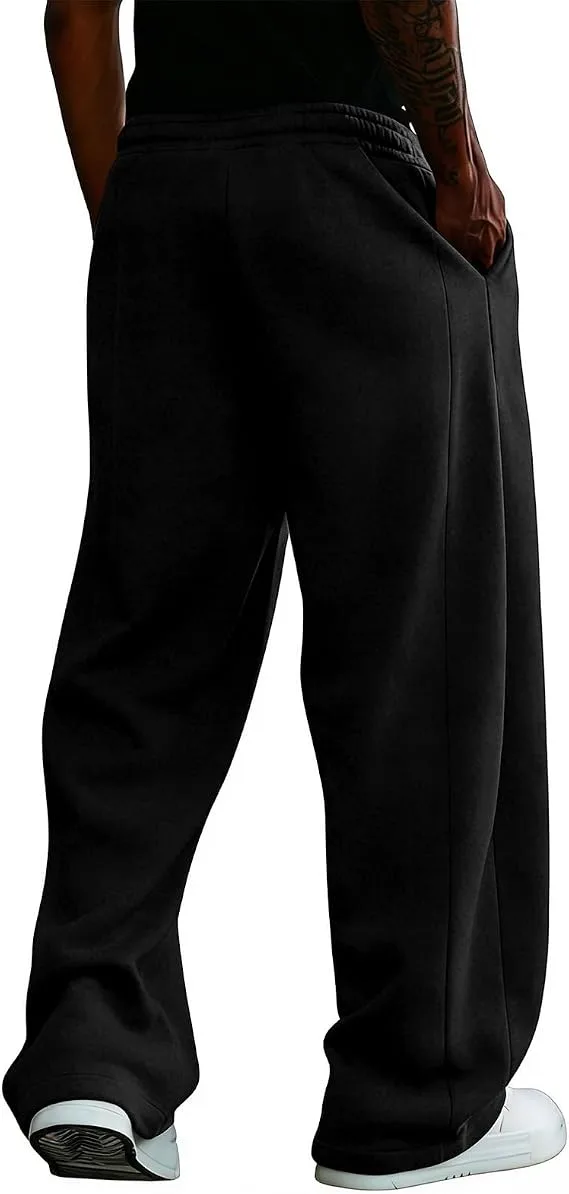 PIDO YOGA Men's Baggy Sweatpants Fleece Wide Leg
