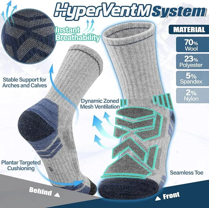 ANTSANG Cushioned Hiking Socks