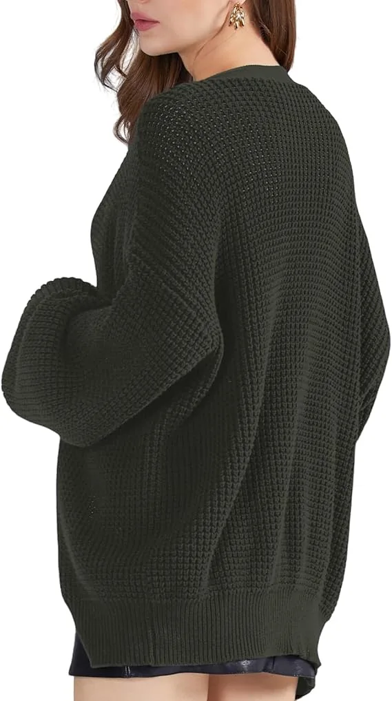 QUALFORT Oversized Cotton Cardigan