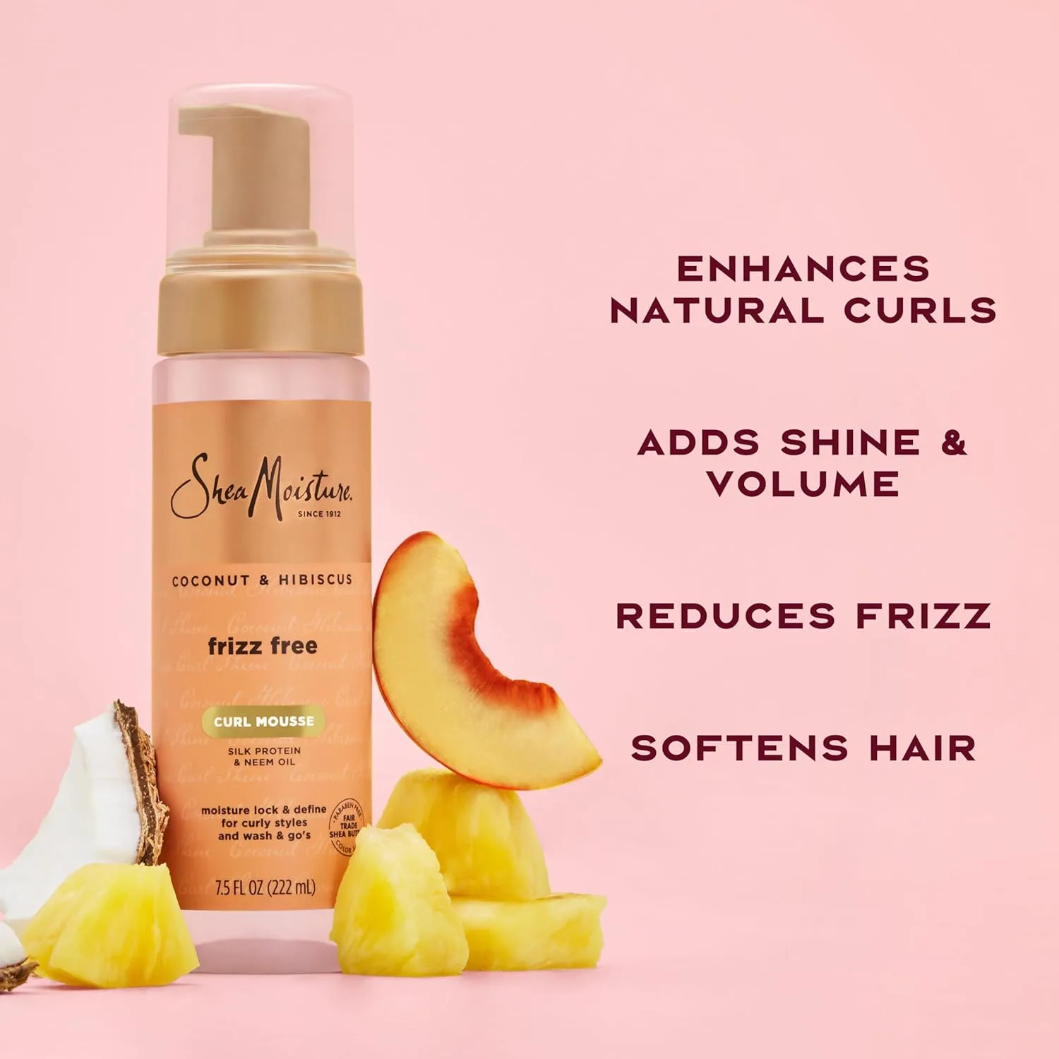 SheaMoisture Curl Mousse for Curly Hair, Coconut & Hibiscus