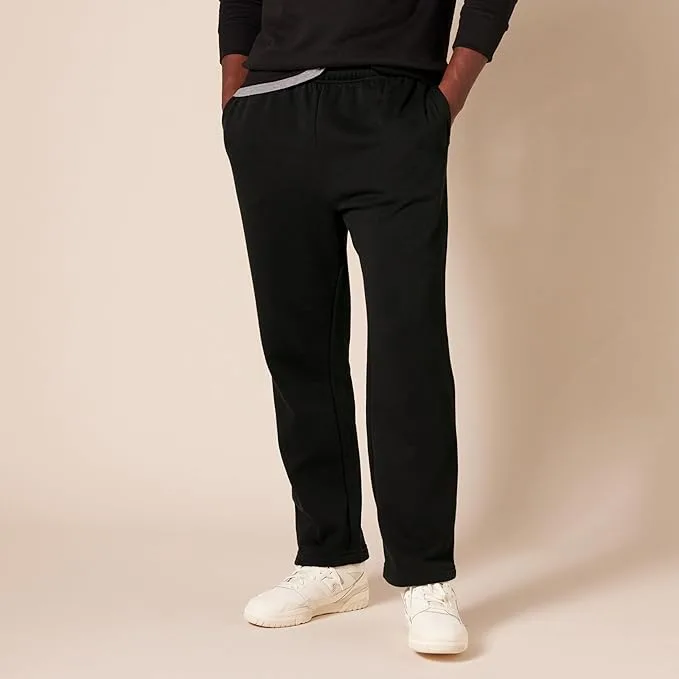 Amazon Essentials Men's Relaxed Straight Leg Fleece Open Bottom