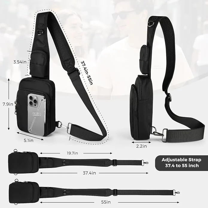 VADOO Sling Bag with Zipper Lock & RFID