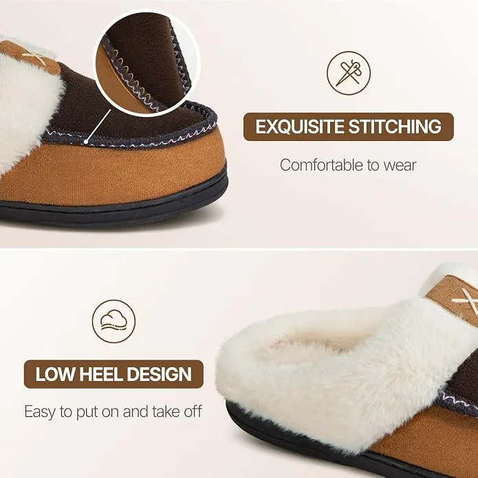 ATHMILE Men's Moccasins Memory Foam Two-Tone Suede Slippers ASPM01