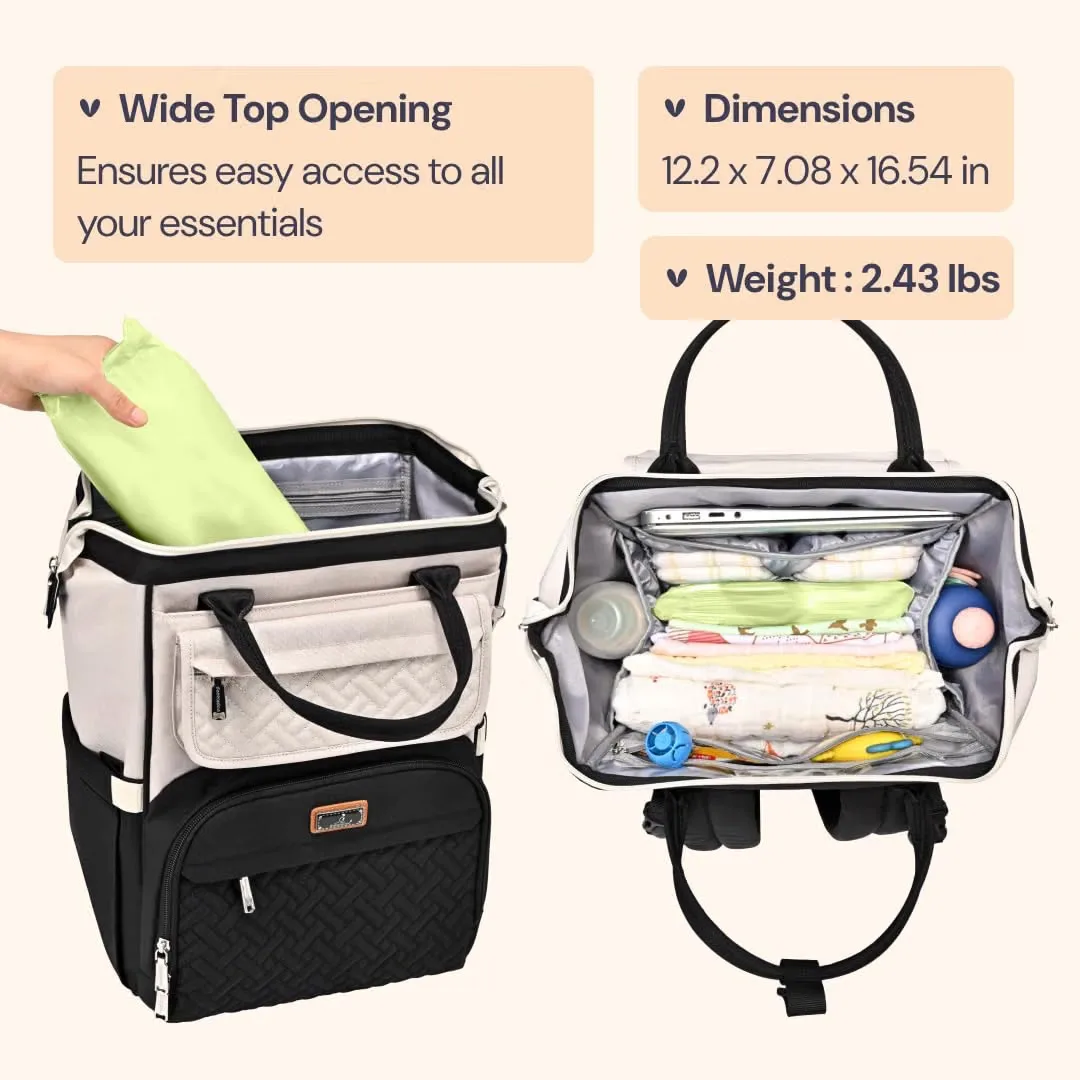 BabbleRoo Diaper Bag Backpack Multifunction Nappy Changing Bag