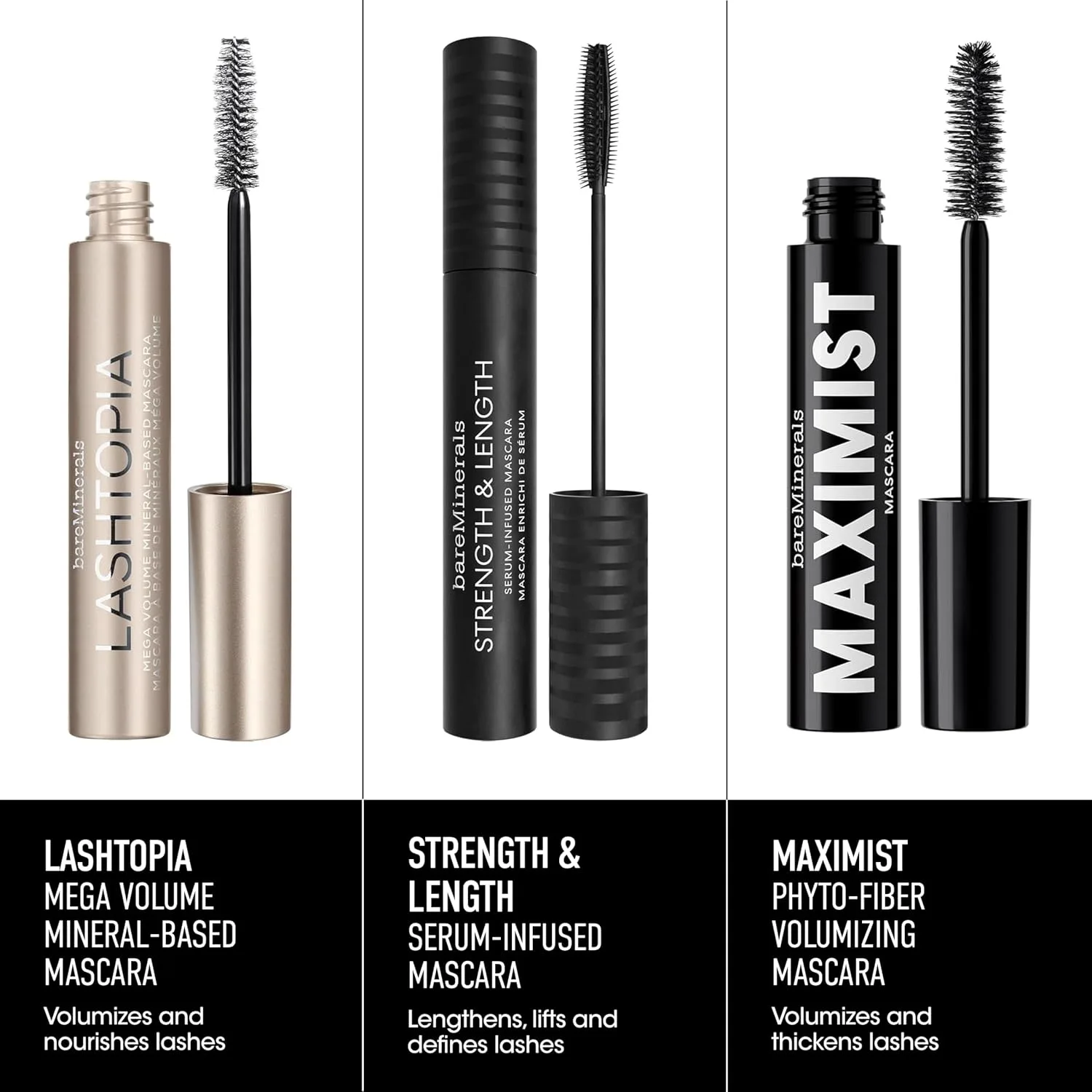 bareMinerals Strength & Length Serum-Infused Black Mascara