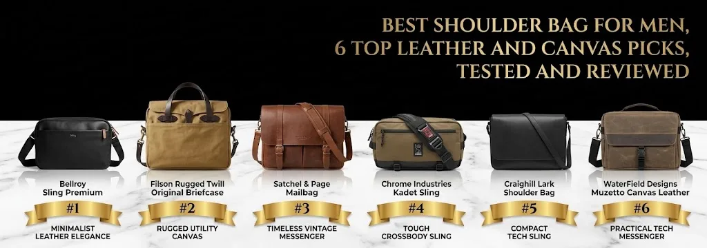 Best Shoulder Bag for Men, 6 Top Leather and Canvas Picks, Tested and Reviewed