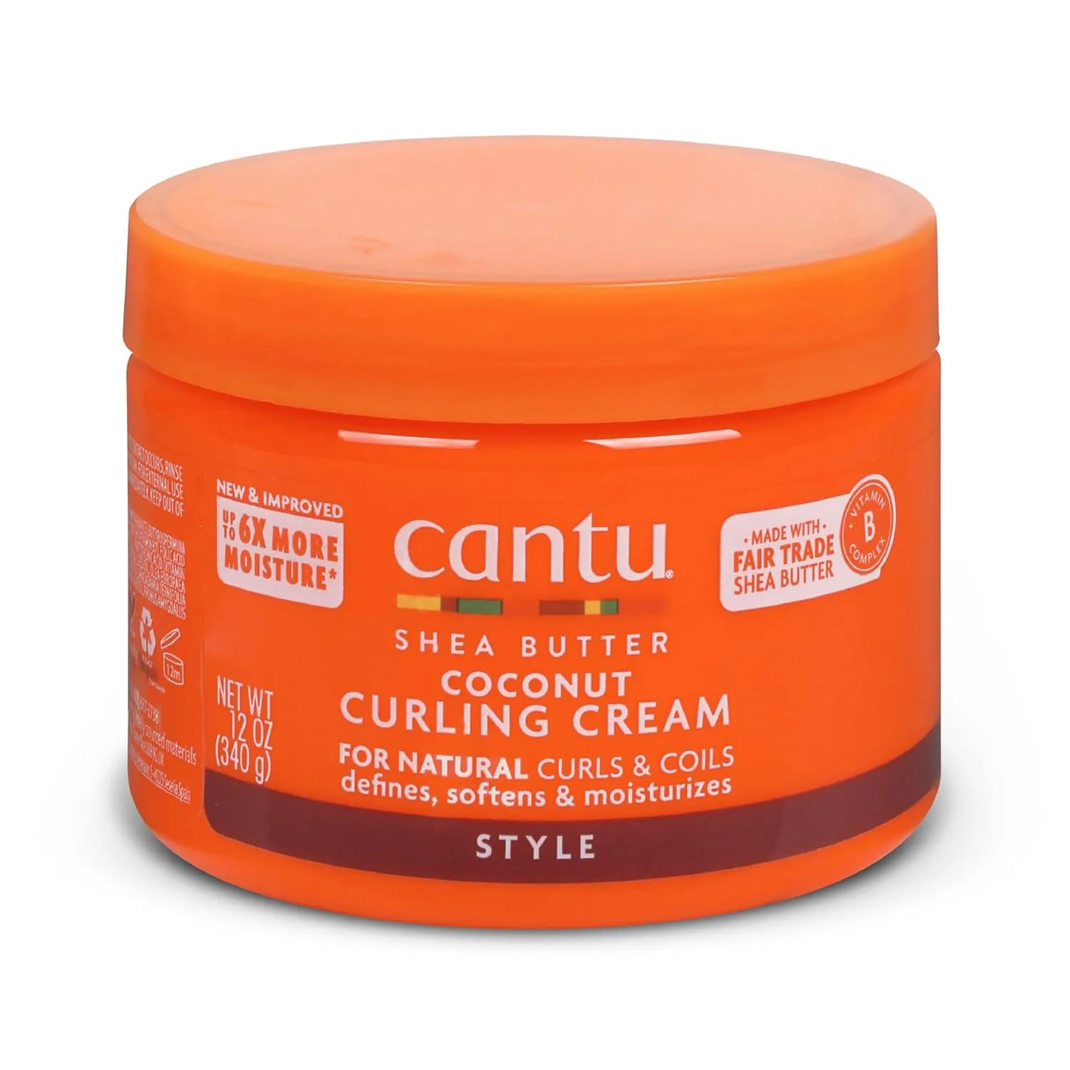 Cantu Coconut Curling Cream with shea butter jar for natural curly hair