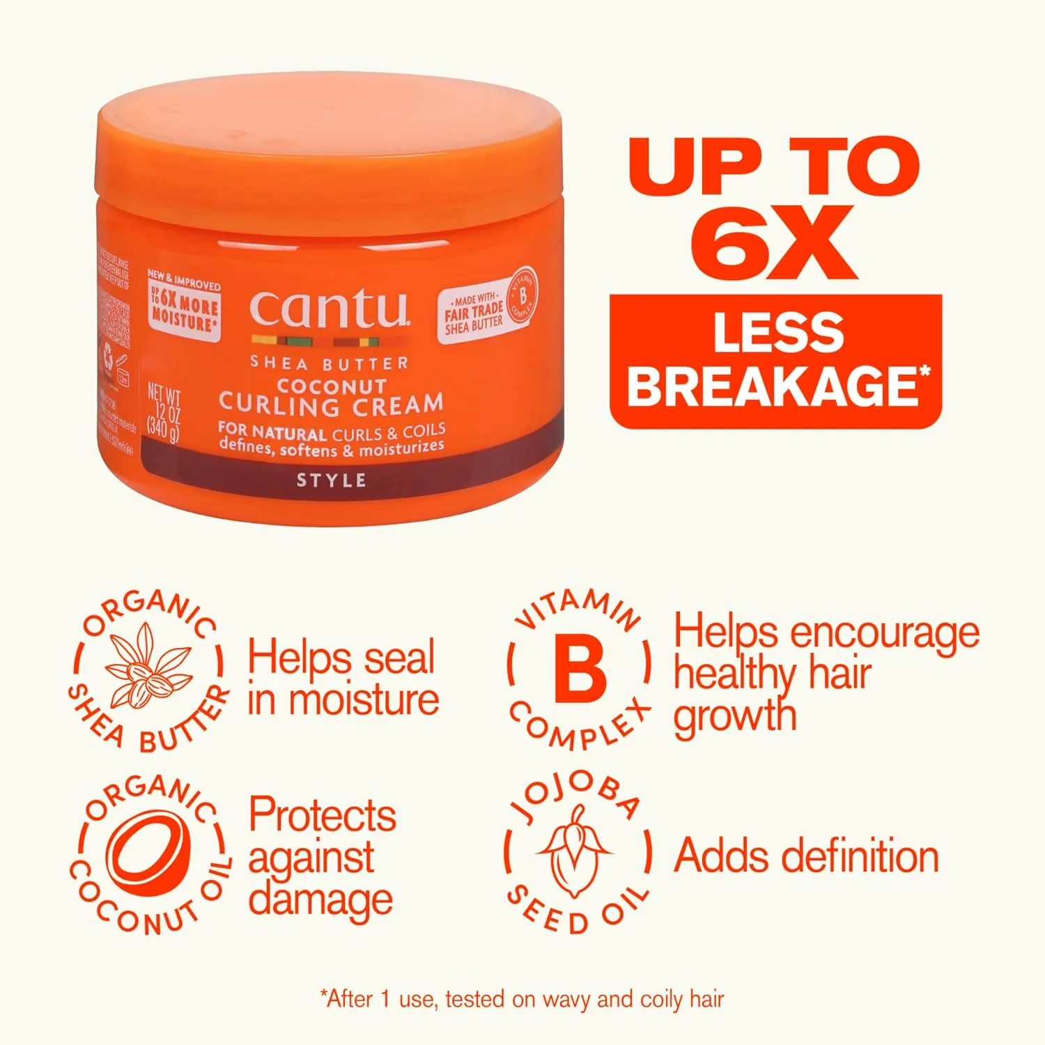 Cantu Coconut Curling Cream with Shea Butter