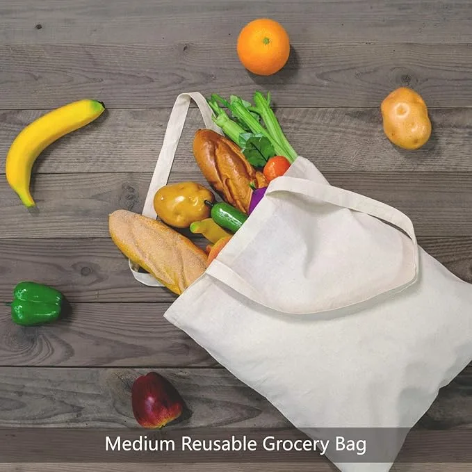 TOPDesign 5-Pack Economical Cotton Tote Bags