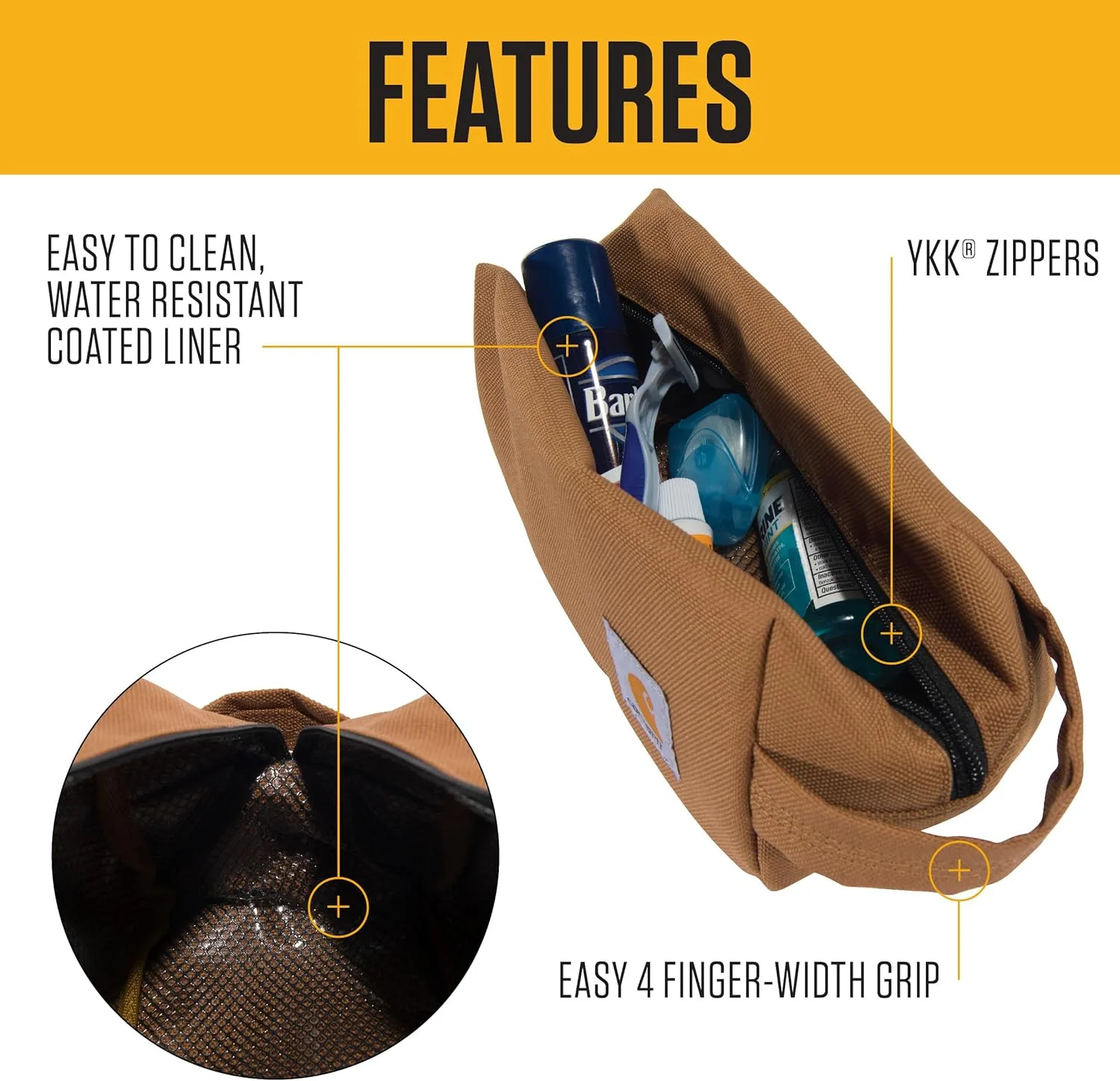 Carhartt Classic Zippered Travel Kit Black