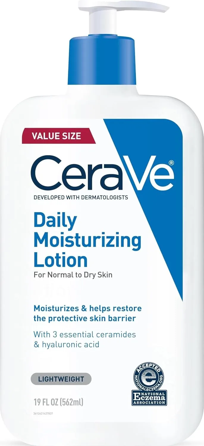 CeraVe Daily Moisturizing Lotion value size nineteen-ounce pump bottle standing upright