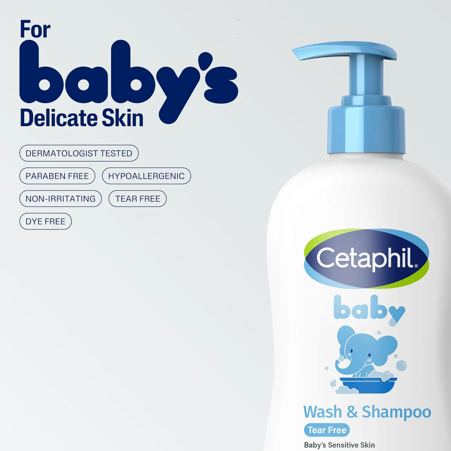 Cetaphil 2-in-1 Baby Shampoo & Body Wash, Tear Free, Calendula, 7.8oz
