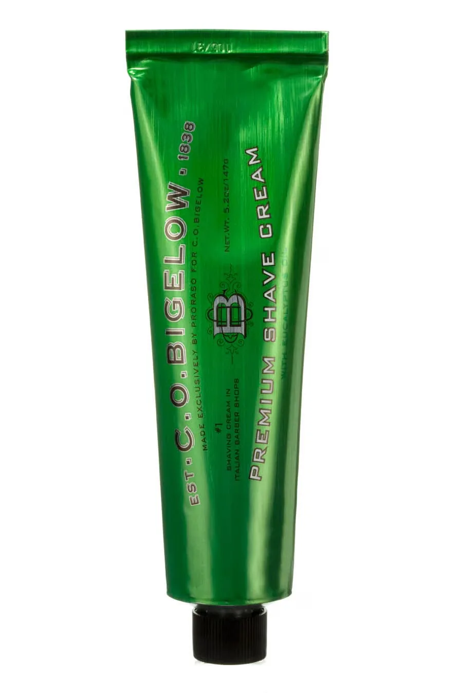 CO Bigelow premium shave cream tube eucalyptus oil