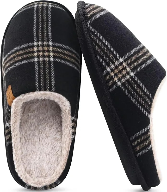 COFACE Men's Cozy Memory Foam Scuff Slippers MT301