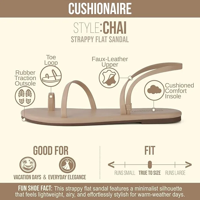 CUSHIONAIRE Chai Strappy Flip Flops for Women
