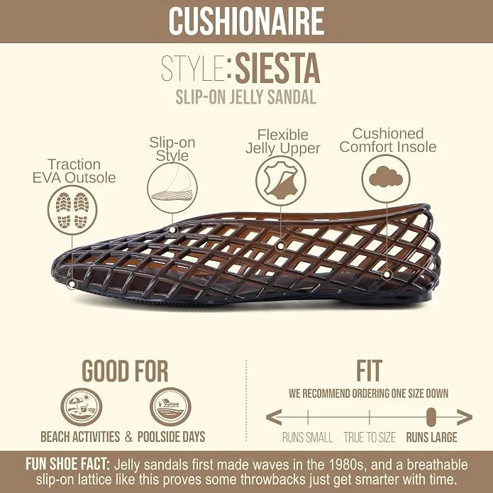 CUSHIONAIRE Siesta Modern Lattice Ballet Flats (Chocolate)