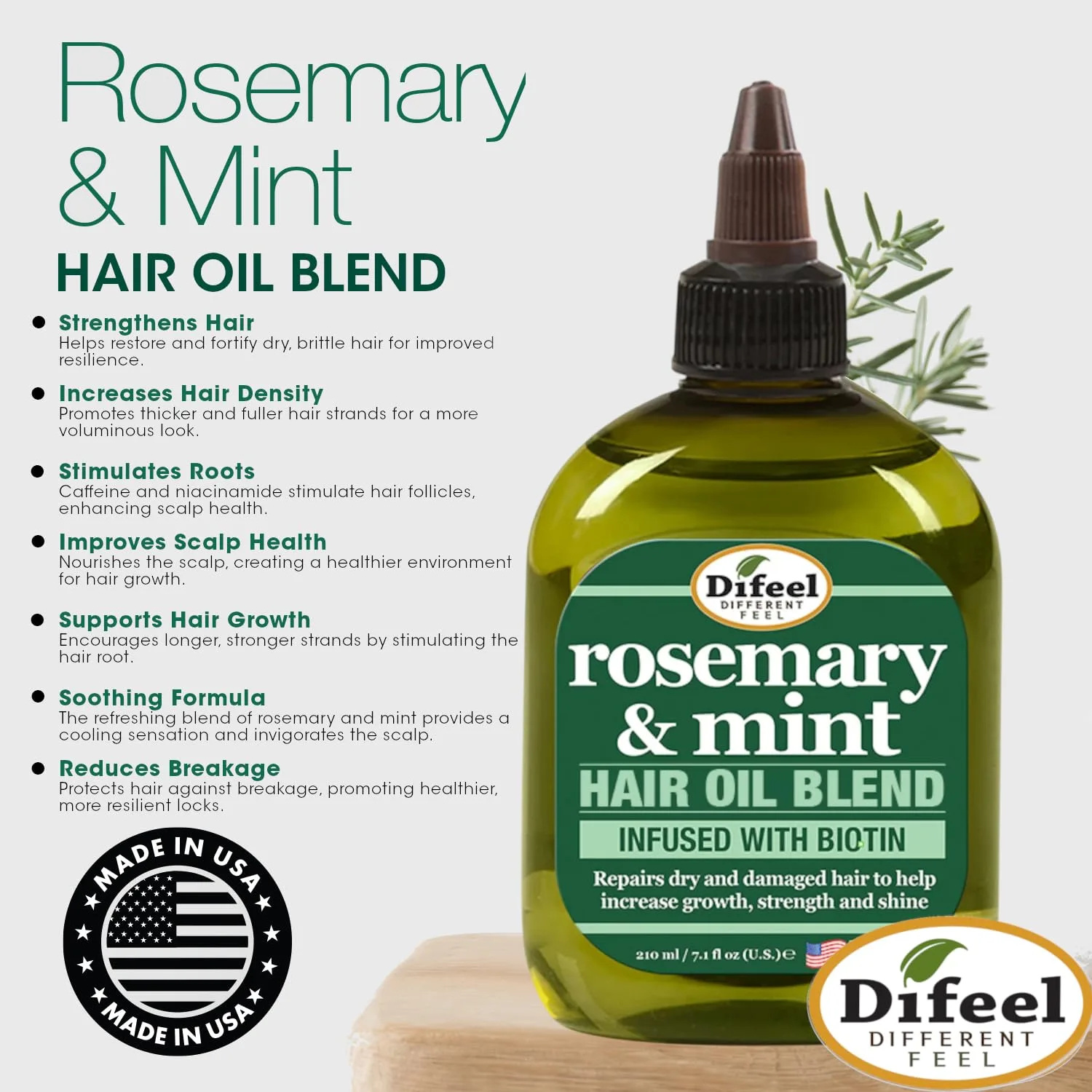 Difeel Rosemary and Mint Hair Oil Blend