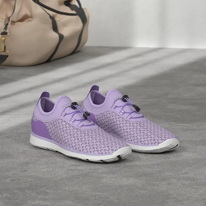 DOUSSPRT women purple mesh quick-dry water shoes studio pair angled view