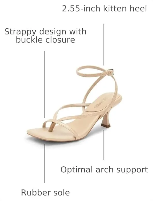DREAM PAIRS Women's Dressy Thong Kitten Heel Sandals