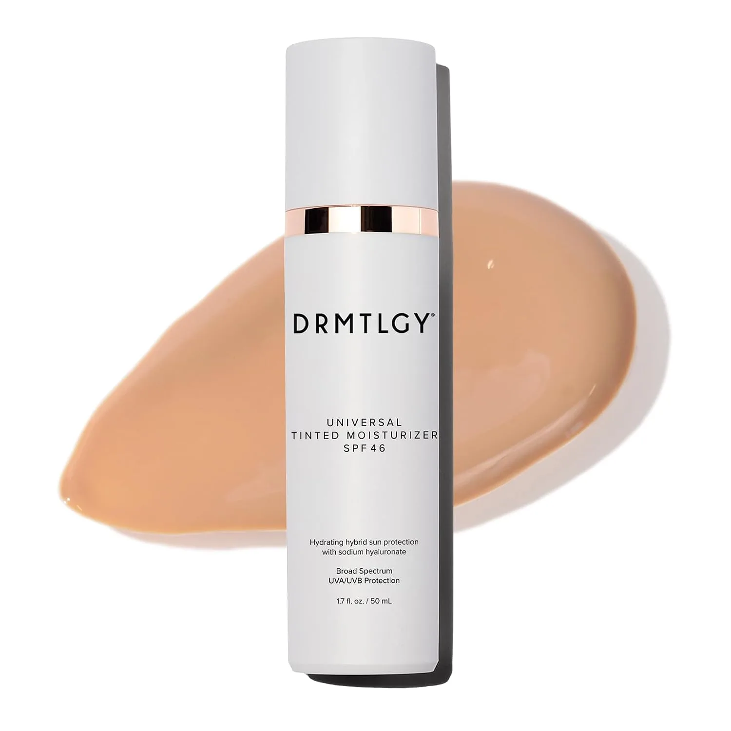DRMTLGY Universal Tinted Moisturizer SPF 46 pump dispenser bottle front