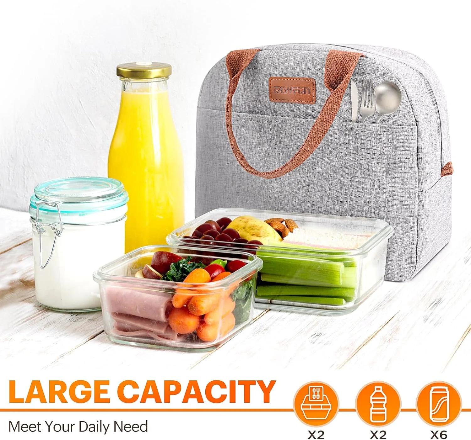 EASYFUN Insulated Lunch Bag for Women