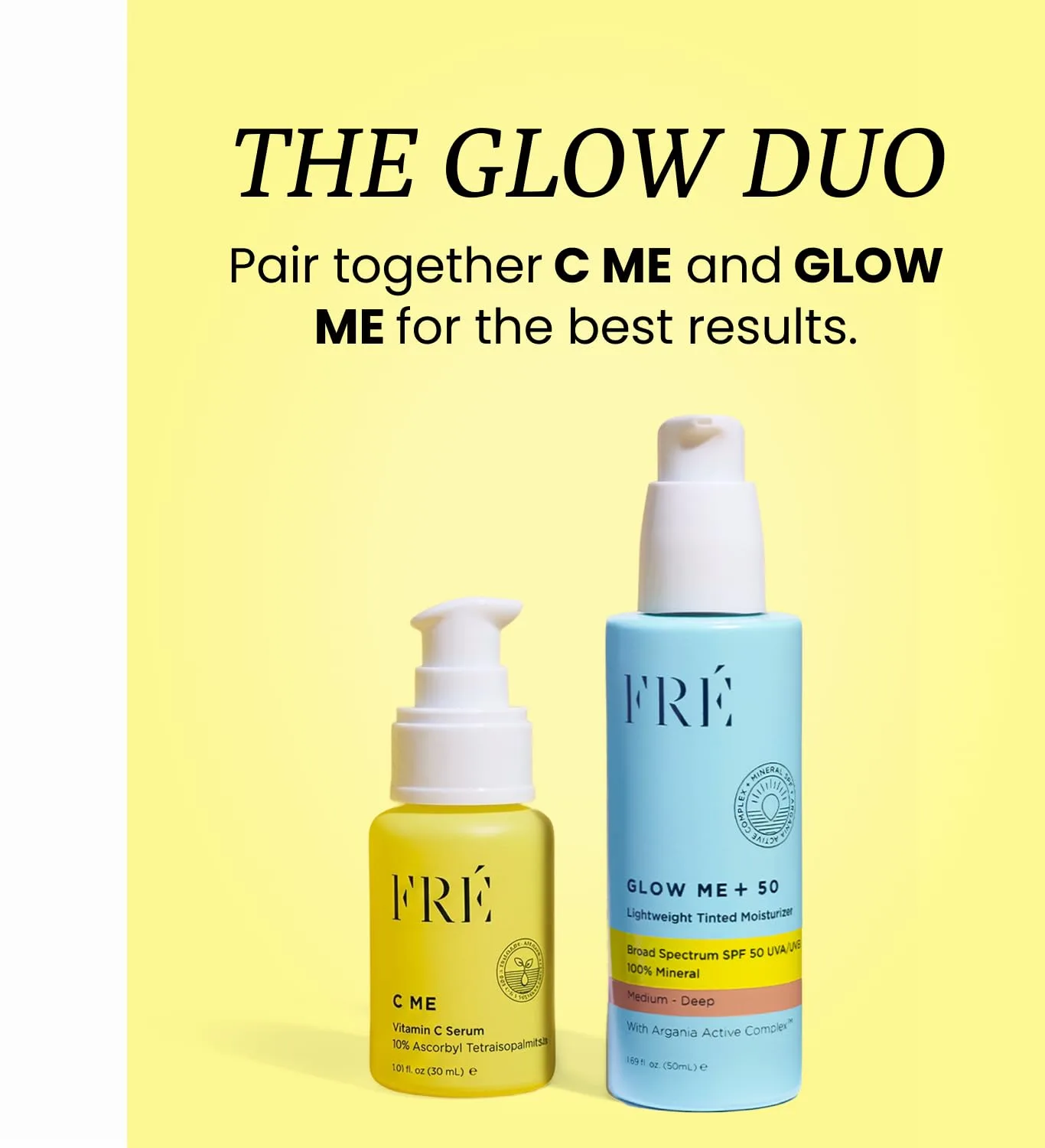 FRÉ GLOW ME+ SPF 50 Tinted Mineral Facial Sunscreen