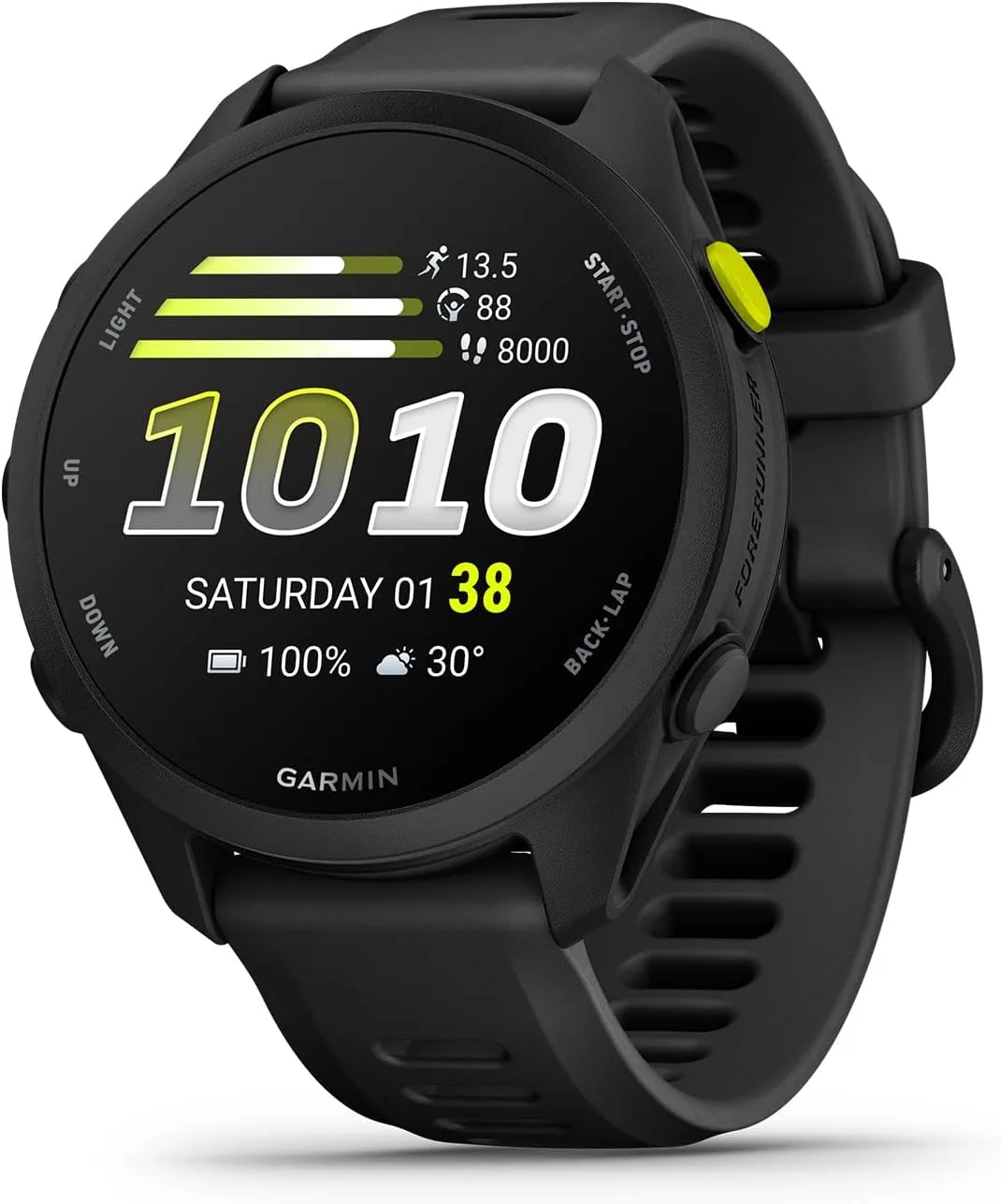 Garmin Forerunner 70 beginner running watch with transflective display in black