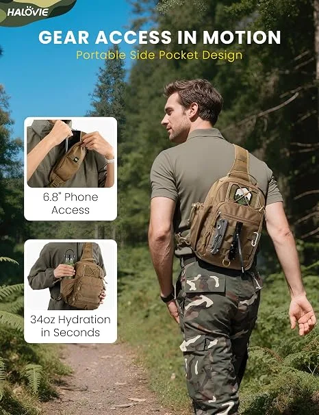 HALOVIE Anti-theft Tactical Sling Bag