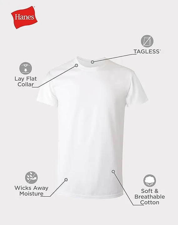 Hanes Men's Undershirt Packs, Stay-Tucked Cotton Undershirts